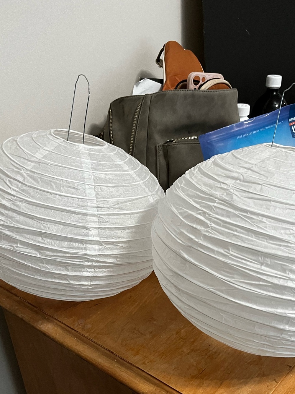 2 Paper Lanterns for use with lights : Modern Home Accent